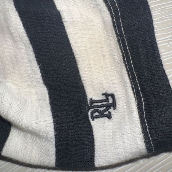 Ralph Lauren Black and White Striped puff sleeve Top - Picture 4 of 6